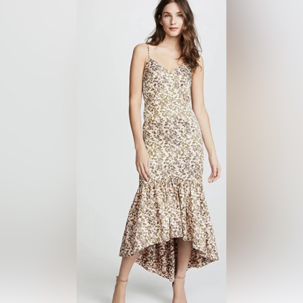 Jill Jill Stewart Jaquard formal dress with cut out bodice asymmetrical Romantic
